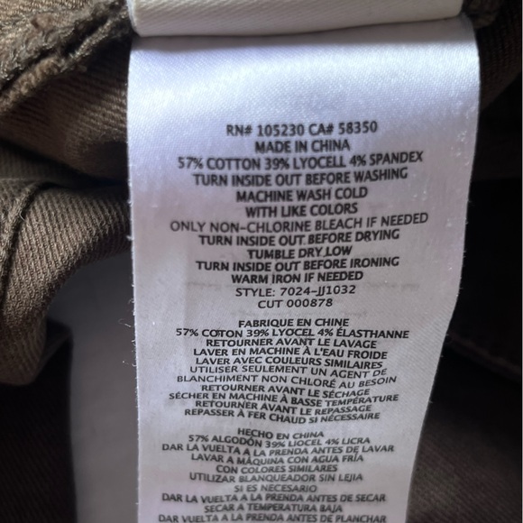 Joie Park Skinny Pants Cargo Style Ankle Zip Fatigue Green Size 28 - Picture 13 of 13